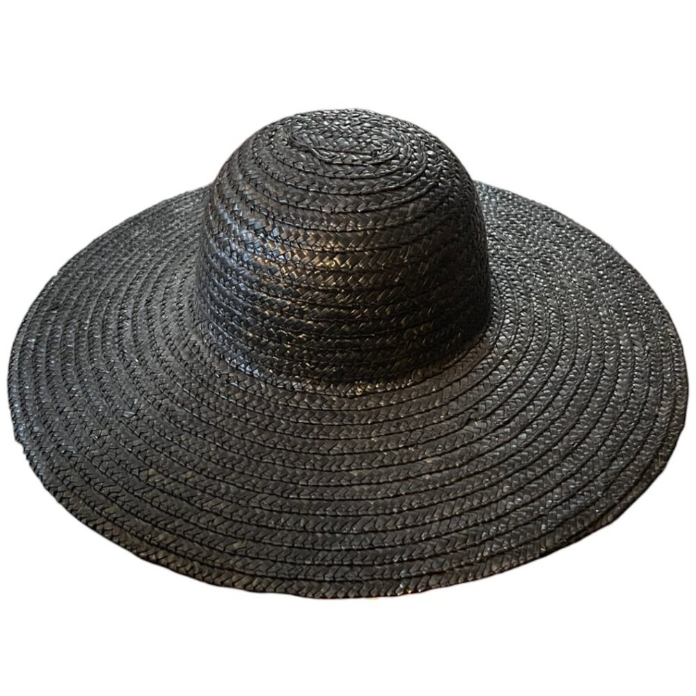 NWOT Vtg 1994 Wide-Brimmed Woven Sun Hat 100% Natural Fiber 16.75" diameter